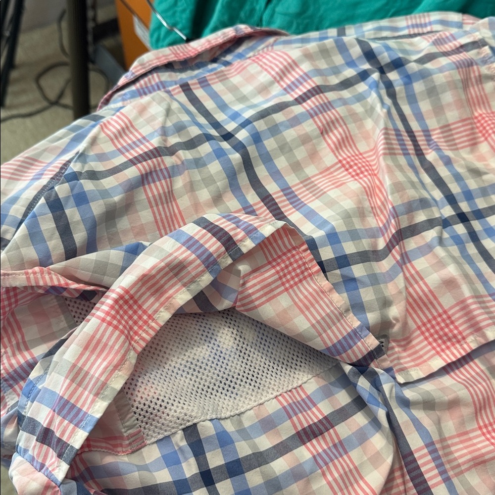 Columbia Women’s Sporty Button Down Plaid Shirt - Pink, Blue, and White. - Picture 8 of 8